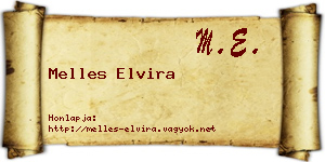 Melles Elvira névjegykártya